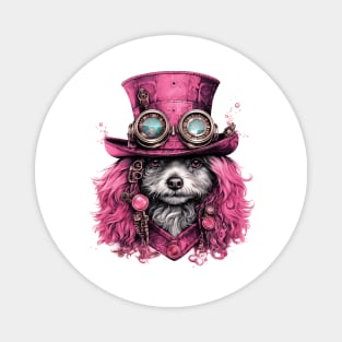 Pink Steampunk Dog #2 Magnet